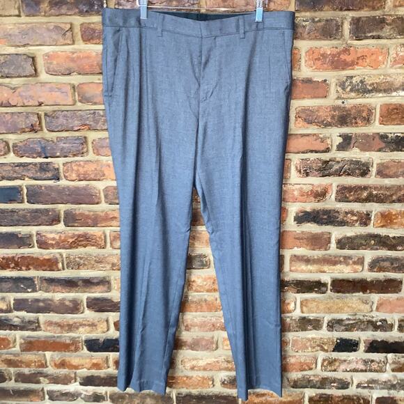 Mossimo Gray Flat Front Slim Fit Dress Pants Trousers Men's Size 36x32 - Picture 1 of 6